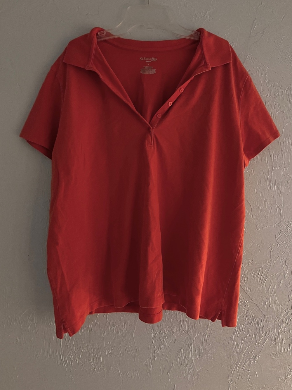 St. John's Bay Women's Button-Down Polo Top - Red